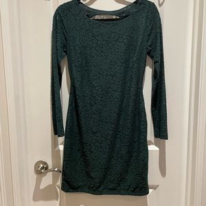 Dark Green long sleeve lace Zara dress